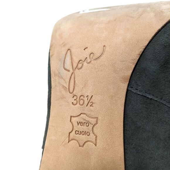 JOIE Angelynn Suede Leather Ankle Wrap Heels Charcoal Gray 36.5 - Picture 9 of 11